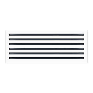 Front of 30x12 Modern Air Vent Cover White - 30x12 Standard Linear Slot Diffuser White - Texas Buildmart