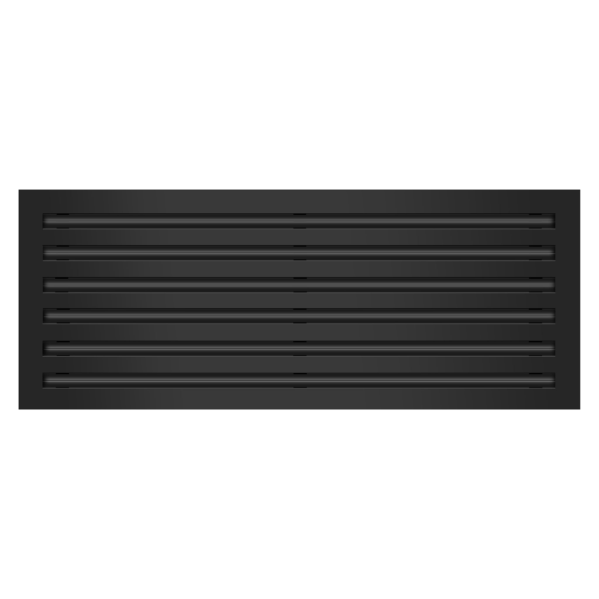 Front of 30x12 Modern Air Vent Cover Black - 30x12 Standard Linear Slot Diffuser Black - Texas Buildmart