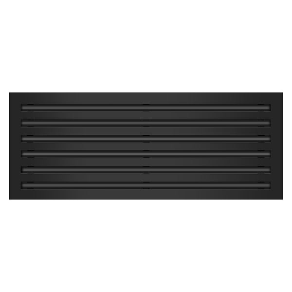 Front of 30x12 Modern Air Vent Cover Black - 30x12 Standard Linear Slot Diffuser Black - Texas Buildmart
