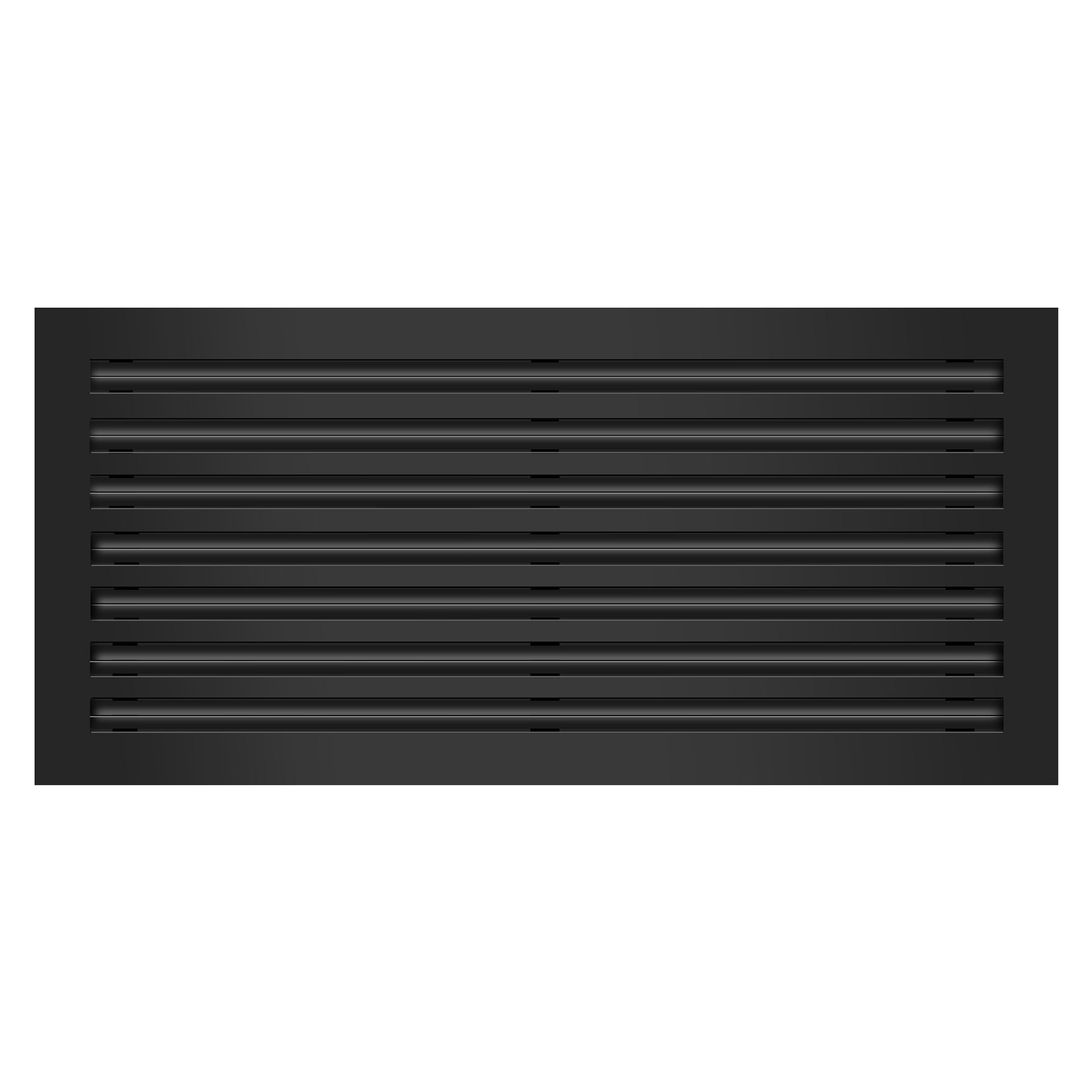 Front of 30x14 Modern Air Vent Cover Black - 30x14 Standard Linear Slot Diffuser Black - Texas Buildmart