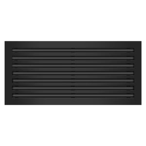 Front of 30x14 Modern Air Vent Cover Black - 30x14 Standard Linear Slot Diffuser Black - Texas Buildmart