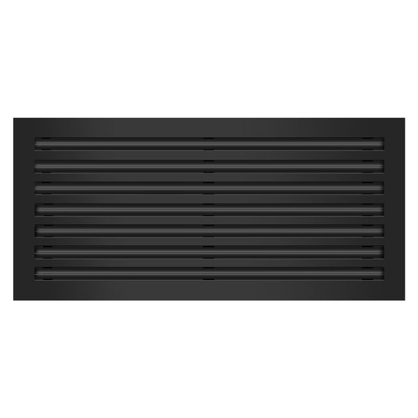 Front of 30x14 Modern Air Vent Cover Black - 30x14 Standard Linear Slot Diffuser Black - Texas Buildmart