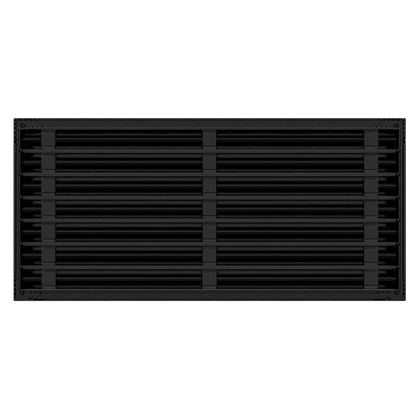 Back of 30x14 Modern Air Vent Cover Black - 30x14 Standard Linear Slot Diffuser Black - Texas Buildmart