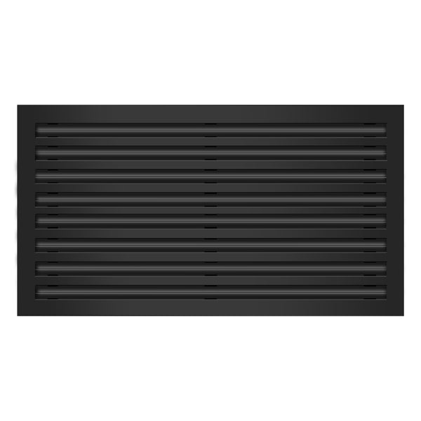 Front of 30x16 Modern Air Vent Cover Black - 30x16 Standard Linear Slot Diffuser Black - Texas Buildmart