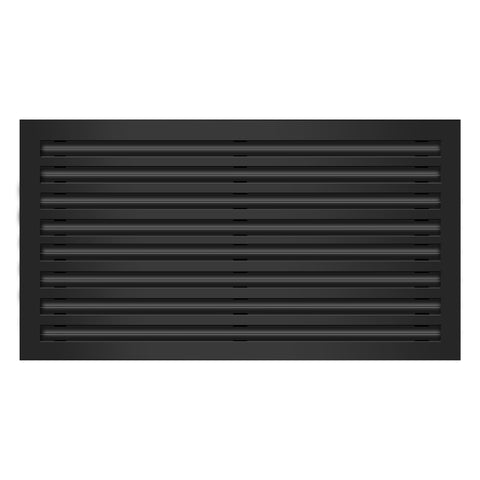Front of 30x16 Modern Air Vent Cover Black - 30x16 Standard Linear Slot Diffuser Black - Texas Buildmart