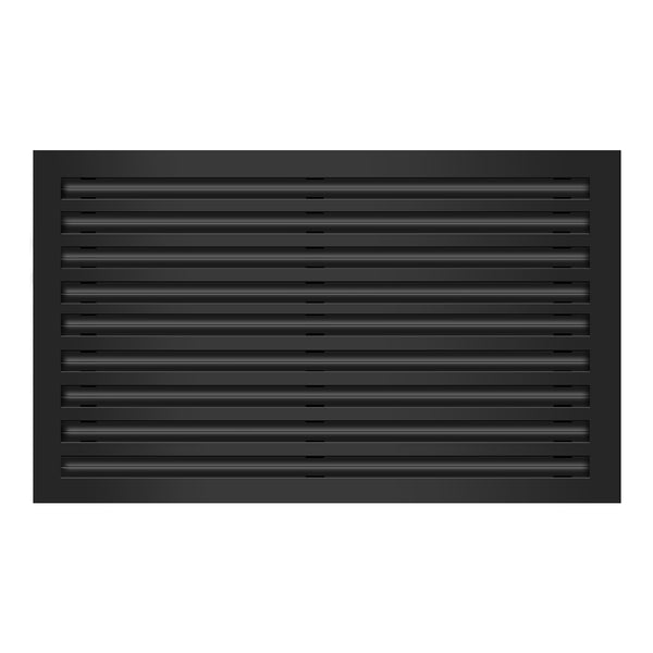 Front of 30x18 Modern Air Vent Cover Black - 30x18 Standard Linear Slot Diffuser Black - Texas Buildmart
