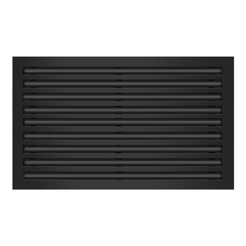 Front of 30x18 Modern Air Vent Cover Black - 30x18 Standard Linear Slot Diffuser Black - Texas Buildmart