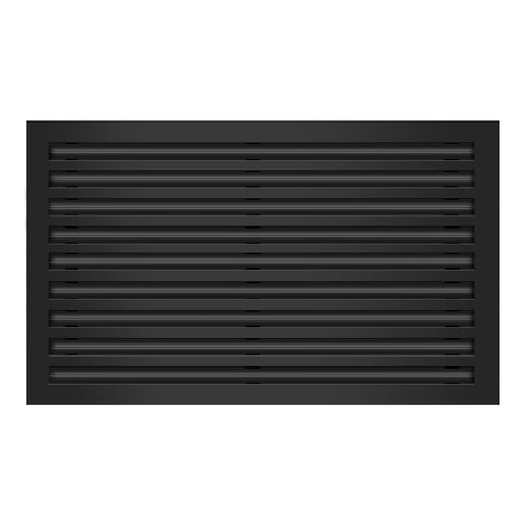 Front of 30x18 Modern Air Vent Cover Black - 30x18 Standard Linear Slot Diffuser Black - Texas Buildmart