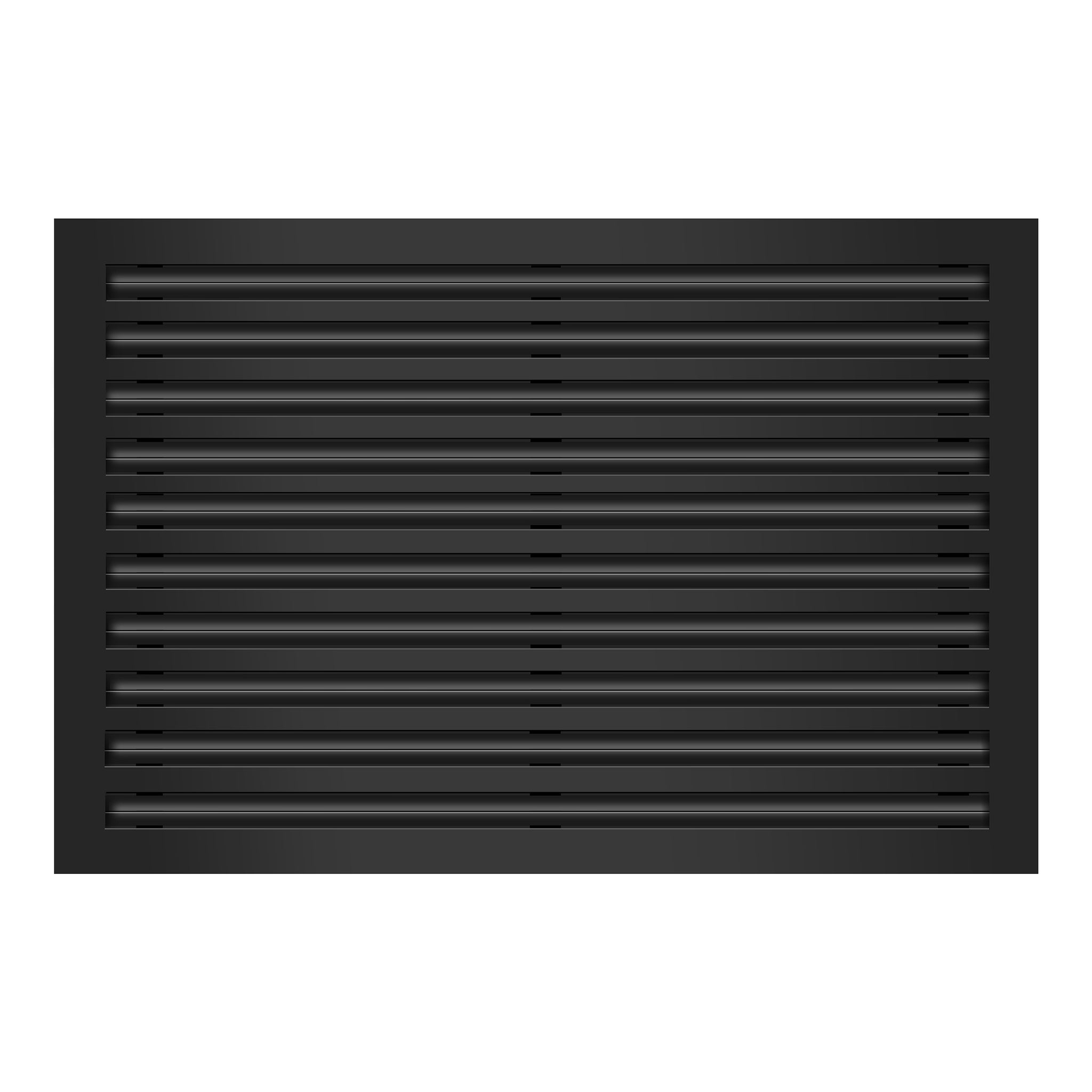 Front of 30x20 Modern Air Vent Cover Black - 30x20 Standard Linear Slot Diffuser Black - Texas Buildmart