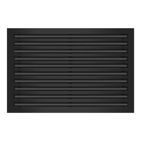 Front of 30x20 Modern Air Vent Cover Black - 30x20 Standard Linear Slot Diffuser Black - Texas Buildmart