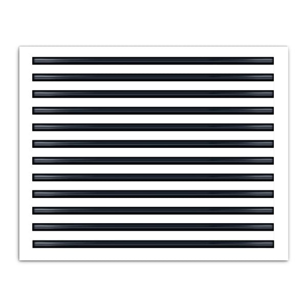 Front of 30x24 Modern Air Vent Cover White - 30x24 Standard Linear Slot Diffuser White - Texas Buildmart