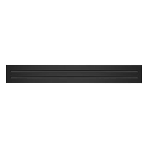 Front of 30x4 Modern Air Vent Cover Black - 30x4 Standard Linear Slot Diffuser Black - Texas Buildmart