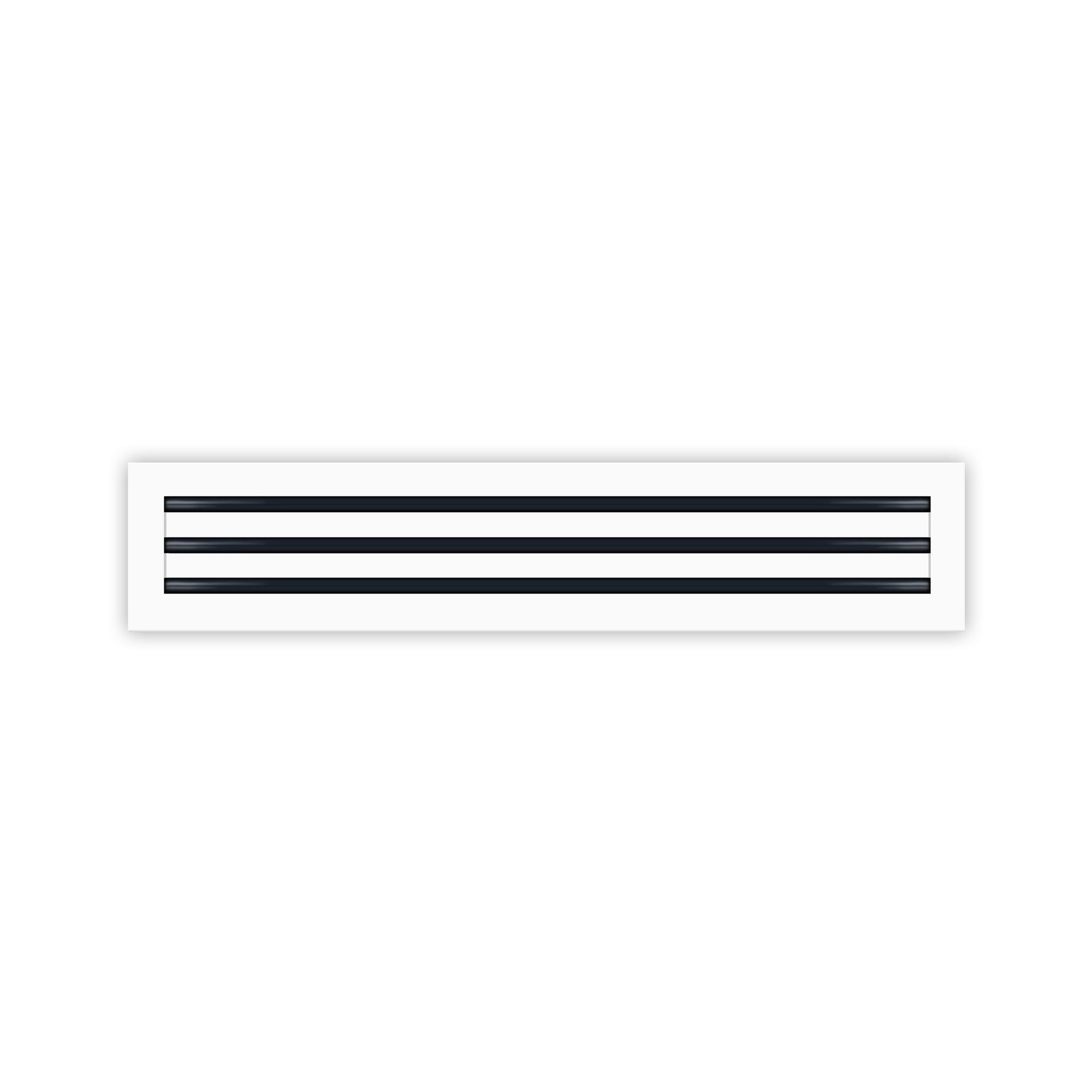 Front of 30x6 Modern Air Vent Cover White - 30x6 Standard Linear Slot Diffuser White - Texas Buildmart