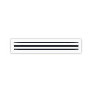 Front of 30x6 Modern Air Vent Cover White - 30x6 Standard Linear Slot Diffuser White - Texas Buildmart