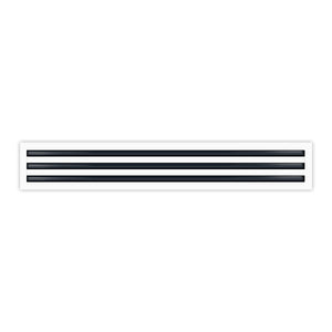 Front of 36 Inch 3 Slot Linear Air Vent Cover White - 36 Inch 3 Slot Linear Diffuser White - Texas Buildmart