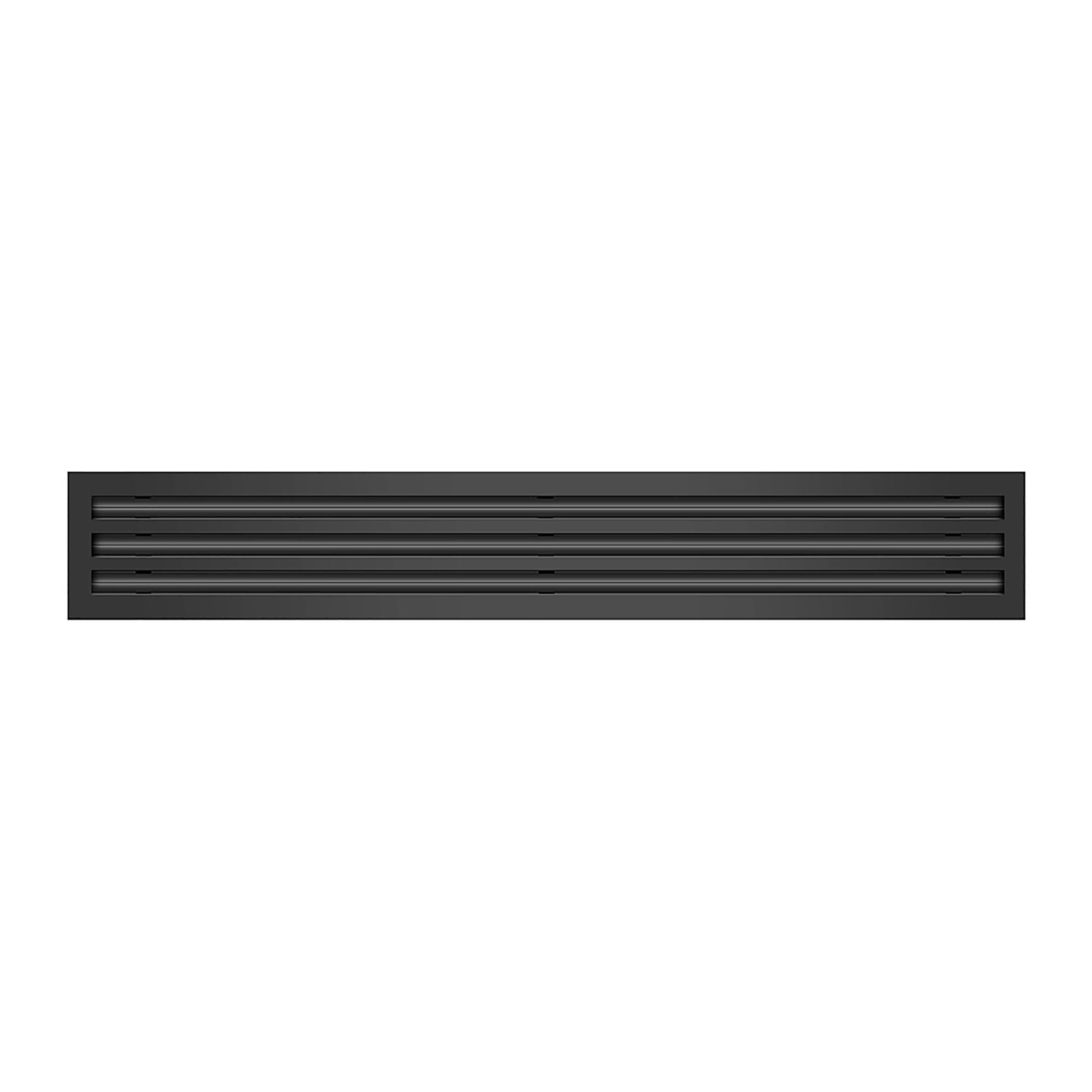 Front of 36 Inch 3 Slot Linear Air Vent Cover Black - 36 Inch 3 Slot Linear Diffuser Black - Texas Buildmart