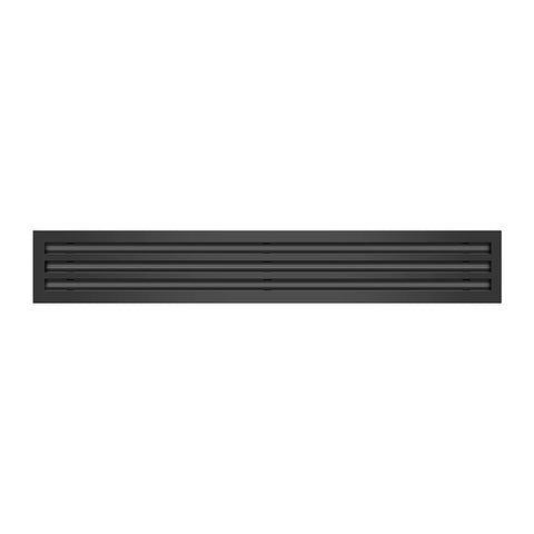 Front of 36 Inch 3 Slot Linear Air Vent Cover Black - 36 Inch 3 Slot Linear Diffuser Black - Texas Buildmart