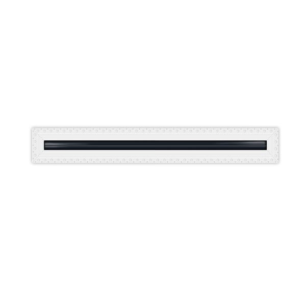 BUILDMART - 36" Mud-In Linear Slot Diffuser - 1 Slot -  Air Vent Cover - Drywall MUD IN White Air Vent - MUD Linear Slot Diffuser - Register Grille for Ceiling and Walls - Texas Buildmart