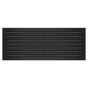 Front of 36x14 Modern Air Vent Cover Black - 36x14 Standard Linear Slot Diffuser Black - Texas Buildmart