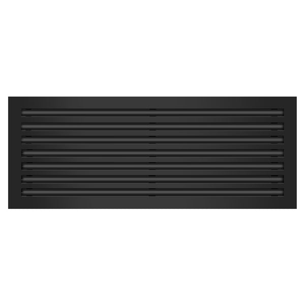 Front of 36x14 Modern Air Vent Cover Black - 36x14 Standard Linear Slot Diffuser Black - Texas Buildmart