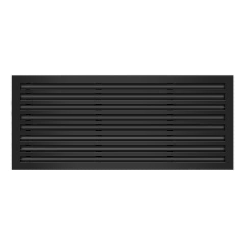 Front of 36x16 Modern Air Vent Cover Black - 36x16 Standard Linear Slot Diffuser Black - Texas Buildmart