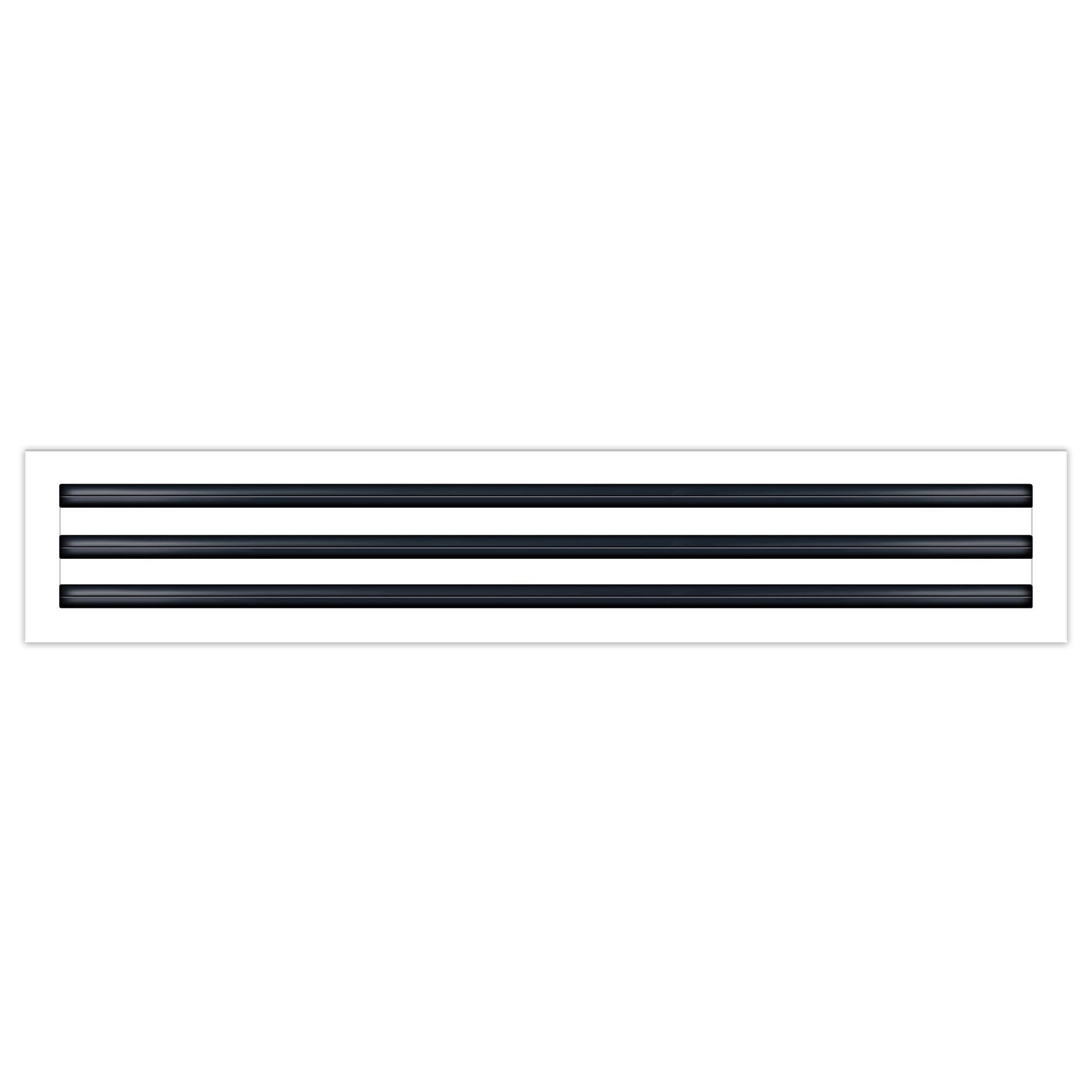 Front of 36x6 Modern Air Vent Cover White - 36x6 Standard Linear Slot Diffuser White - Texas Buildmart