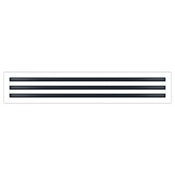 Front of 36x6 Modern Air Vent Cover White - 36x6 Standard Linear Slot Diffuser White - Texas Buildmart