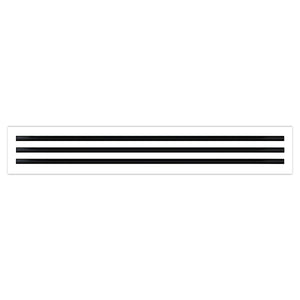 Front of 36x6 Modern Air Vent Cover White - 36x6 Standard Linear Slot Diffuser White - Texas Buildmart