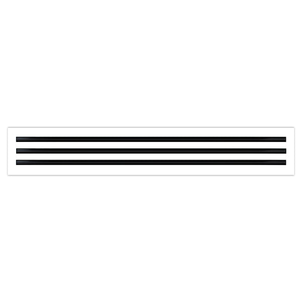 Front of 36x6 Modern Air Vent Cover White - 36x6 Standard Linear Slot Diffuser White - Texas Buildmart