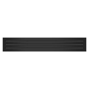 Front of 36x6 Modern Air Vent Cover Black - 36x6 Standard Linear Slot Diffuser Black - Texas Buildmart