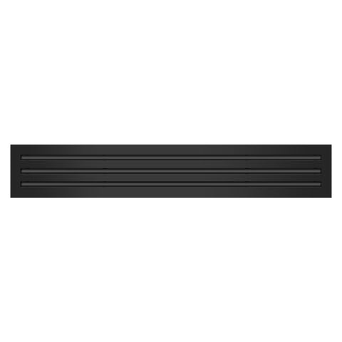 Front of 36x6 Modern Air Vent Cover Black - 36x6 Standard Linear Slot Diffuser Black - Texas Buildmart