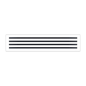 Front of 36x8 Modern Air Vent Cover White - 36x8 Standard Linear Slot Diffuser White - Texas Buildmart
