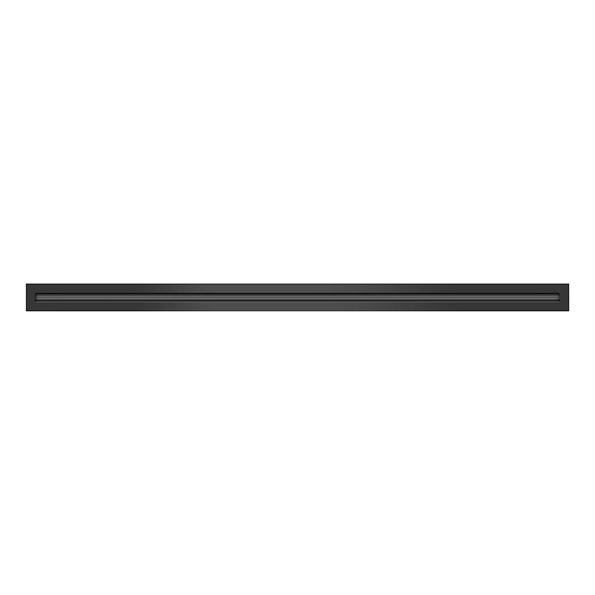 Front of 48 Inch 1 Slot Linear Air Vent Cover Black - 48 Inch 1 Slot Linear Diffuser Black - Texas Buildmart