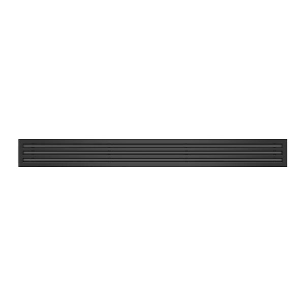 Front of 42 Inch 3 Slot Linear Air Vent Cover Black - 42 Inch 3 Slot Linear Diffuser Black - Texas Buildmart