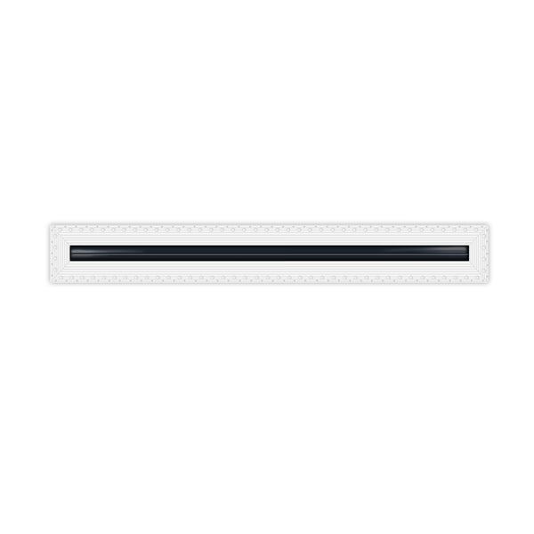 BUILDMART - 48" Mud-In Linear Slot Diffuser - 1 Slot -  Air Vent Cover - Drywall MUD IN White Air Vent - MUD Linear Slot Diffuser - Register Grille for Ceiling and Walls - Texas Buildmart