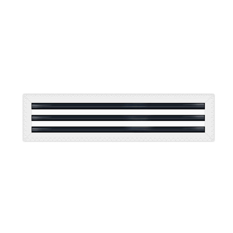 BUILDMART - 48" Mud-In Linear Slot Diffuser - 3 Slot -  Air Vent Cover - Drywall MUD IN White Air Vent - MUD Linear Slot Diffuser - Register Grille for Ceiling and Walls - Texas Buildmart