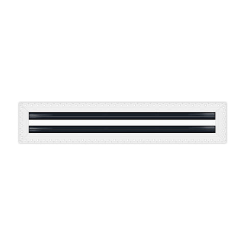 BUILDMART - 48" Linear Slot Diffuser - 2 Slot - Mud In Air Vent Cover - Drywall Mud-in White Air Vent - Mud Linear Slot Diffuser - Register Grille for Ceiling and Walls - Texas Buildmart