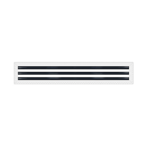 BUILDMART - 60" Mud-In Linear Slot Diffuser - 3 Slot -  Air Vent Cover - Drywall MUD IN White Air Vent - MUD Linear Slot Diffuser - Register Grille for Ceiling and Walls - Texas Buildmart