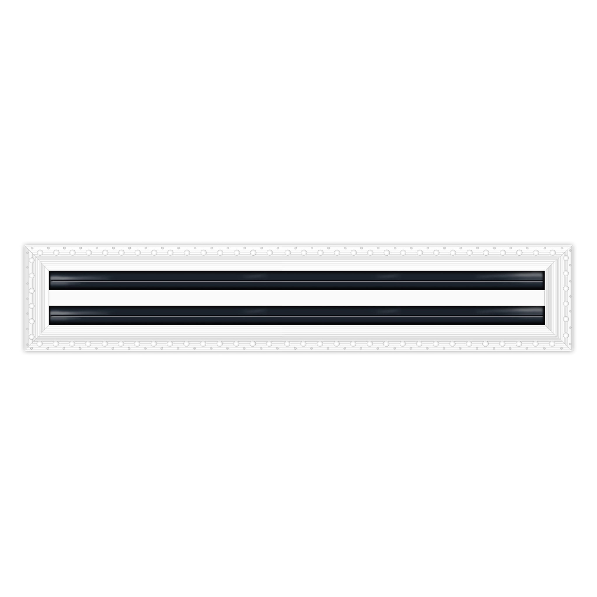 BUILDMART - 60" Mud-In Linear Slot Diffuser - 2 Slot -  Air Vent Cover - Drywall MUD IN White Air Vent - MUD Linear Slot Diffuser - Register Grille for Ceiling and Walls - Texas Buildmart
