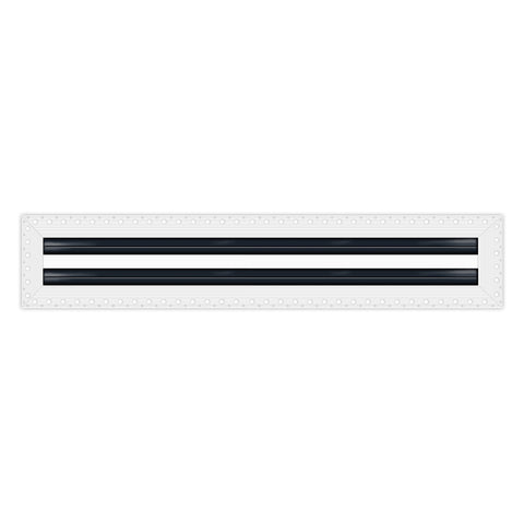 BUILDMART - 60" Linear Slot Diffuser - 2 Slot - Mud In Air Vent Cover - Drywall Mud-in White Air Vent - Mud Linear Slot Diffuser - Register Grille for Ceiling and Walls - Texas Buildmart