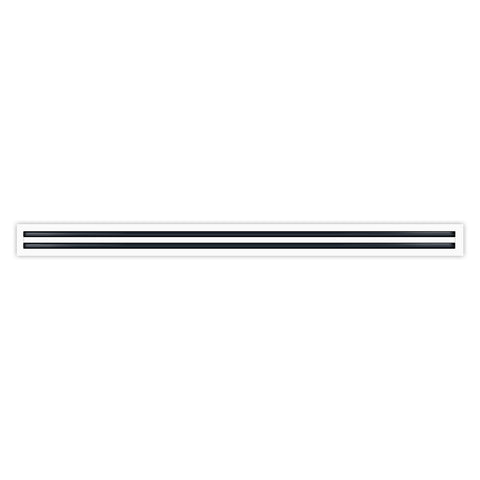Front of 72 Inch 2 Slot Linear Air Vent Cover White - 72 Inch 2 Slot Linear Diffuser White - Texas Buildmart