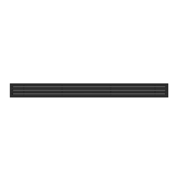 Front of 72 Inch 3 Slot Linear Air Vent Cover Black - 72 Inch 3 Slot Linear Diffuser Black - Texas Buildmart