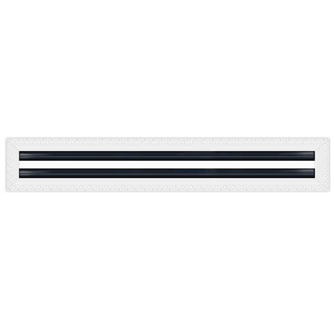 BUILDMART - 72" Linear Slot Diffuser - 2 Slot - Mud In Air Vent Cover - Drywall Mud-in White Air Vent - Mud Linear Slot Diffuser - Register Grille for Ceiling and Walls - Texas Buildmart