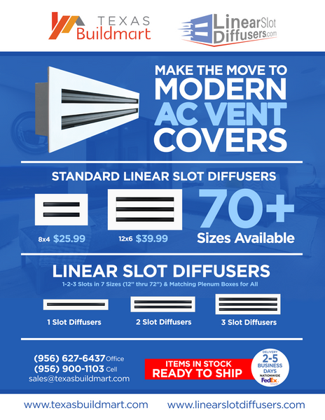 Brochure of 12" Plenum Box for [12" Linear Slot Diffuser - 1 Slot - Single Slot] Premium Insulated Plenum Box for Heating and Cooling - Texas Buildmart